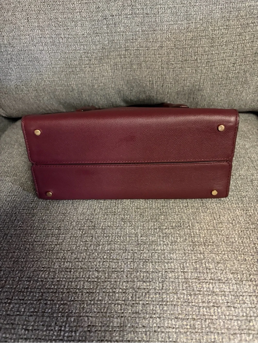 kate spade Burgundy Leather Satchel with Gold Hardware